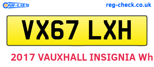 VX67LXH are the vehicle registration plates.