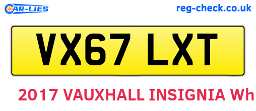 VX67LXT are the vehicle registration plates.