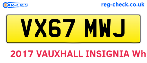 VX67MWJ are the vehicle registration plates.