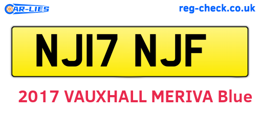 NJ17NJF are the vehicle registration plates.