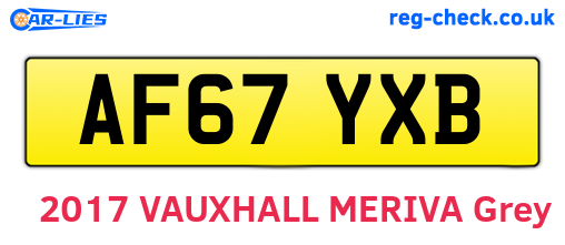 AF67YXB are the vehicle registration plates.