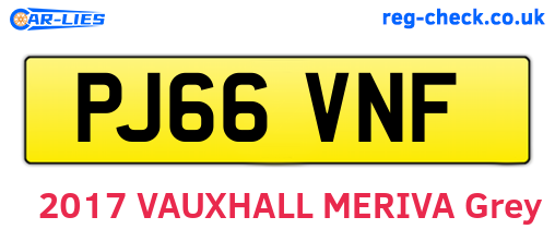 PJ66VNF are the vehicle registration plates.
