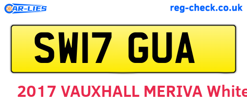 SW17GUA are the vehicle registration plates.