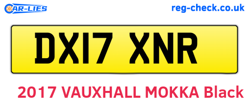 DX17XNR are the vehicle registration plates.