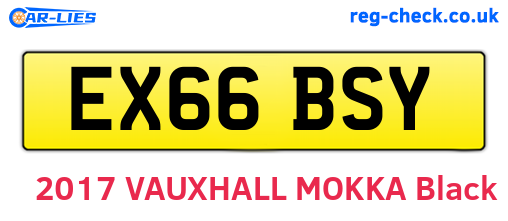 EX66BSY are the vehicle registration plates.
