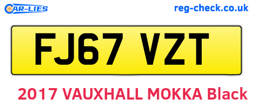 FJ67VZT are the vehicle registration plates.