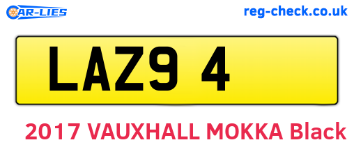 LAZ94 are the vehicle registration plates.