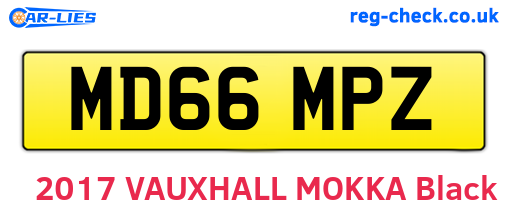 MD66MPZ are the vehicle registration plates.
