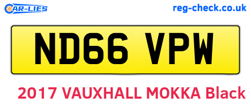 ND66VPW are the vehicle registration plates.