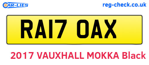 RA17OAX are the vehicle registration plates.