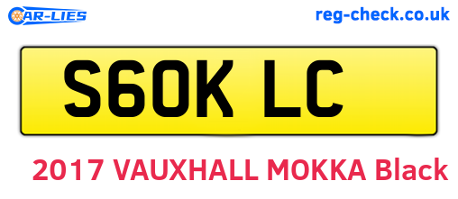 S60KLC are the vehicle registration plates.