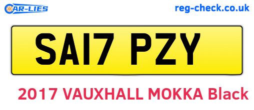 SA17PZY are the vehicle registration plates.