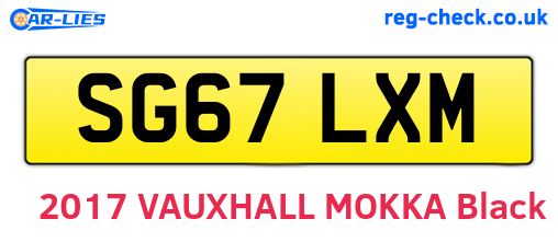 SG67LXM are the vehicle registration plates.