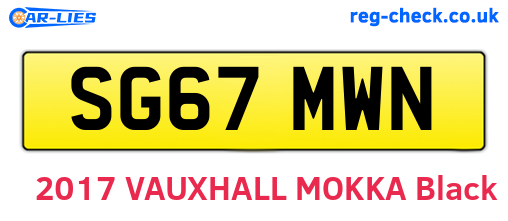 SG67MWN are the vehicle registration plates.