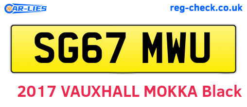 SG67MWU are the vehicle registration plates.