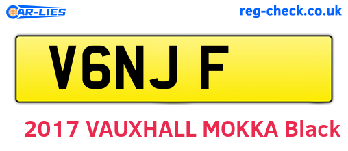 V6NJF are the vehicle registration plates.