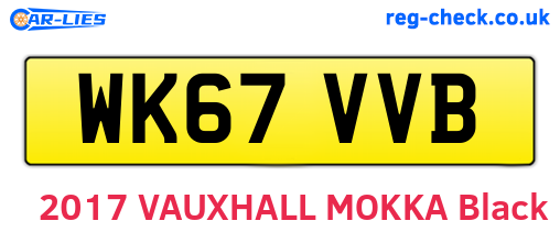 WK67VVB are the vehicle registration plates.