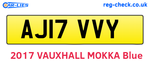 AJ17VVY are the vehicle registration plates.