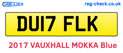 DU17FLK are the vehicle registration plates.
