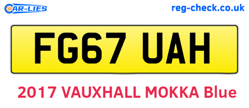 FG67UAH are the vehicle registration plates.