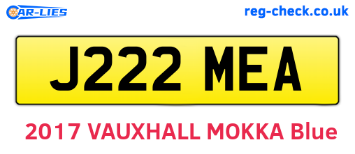 J222MEA are the vehicle registration plates.