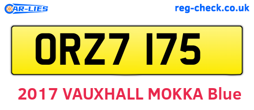 ORZ7175 are the vehicle registration plates.