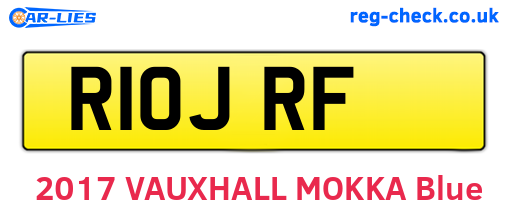 R10JRF are the vehicle registration plates.