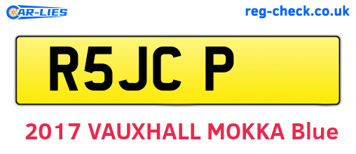 R5JCP are the vehicle registration plates.