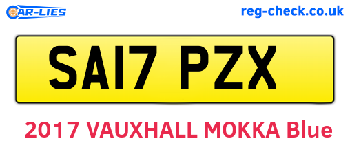SA17PZX are the vehicle registration plates.