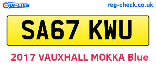 SA67KWU are the vehicle registration plates.