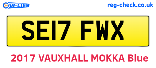 SE17FWX are the vehicle registration plates.