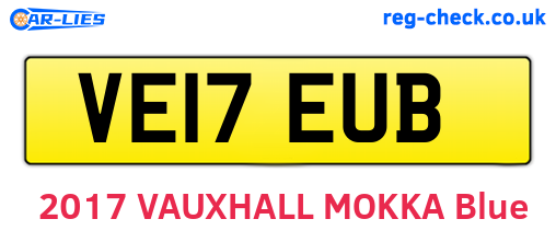 VE17EUB are the vehicle registration plates.