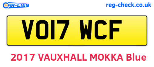 VO17WCF are the vehicle registration plates.