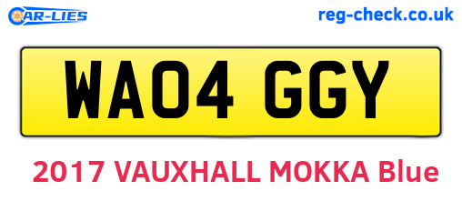 WA04GGY are the vehicle registration plates.