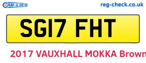 SG17FHT are the vehicle registration plates.