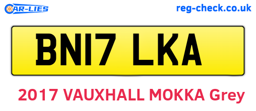 BN17LKA are the vehicle registration plates.