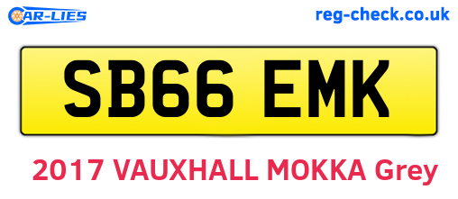SB66EMK are the vehicle registration plates.