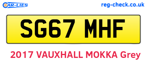 SG67MHF are the vehicle registration plates.