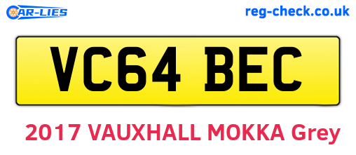 VC64BEC are the vehicle registration plates.