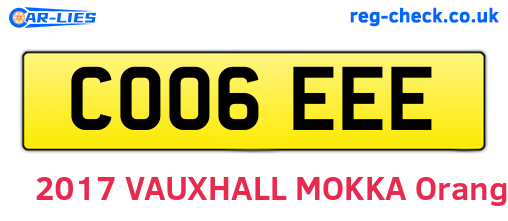 CO06EEE are the vehicle registration plates.