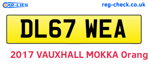 DL67WEA are the vehicle registration plates.