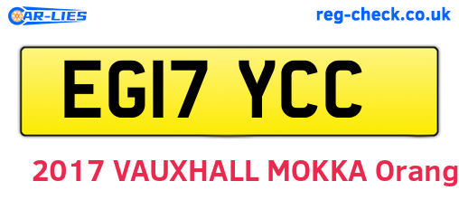 EG17YCC are the vehicle registration plates.