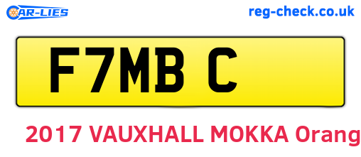 F7MBC are the vehicle registration plates.
