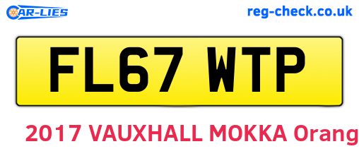 FL67WTP are the vehicle registration plates.