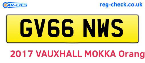 GV66NWS are the vehicle registration plates.