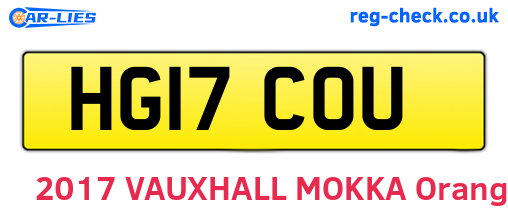 HG17COU are the vehicle registration plates.