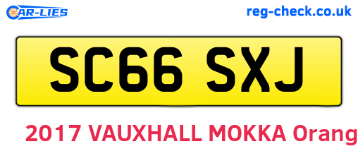 SC66SXJ are the vehicle registration plates.