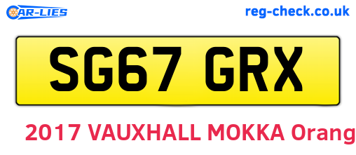 SG67GRX are the vehicle registration plates.