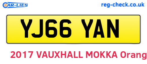 YJ66YAN are the vehicle registration plates.