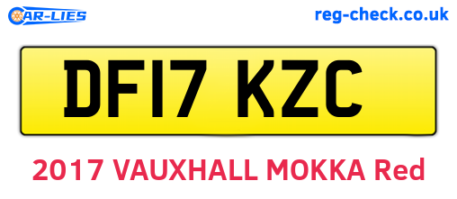 DF17KZC are the vehicle registration plates.